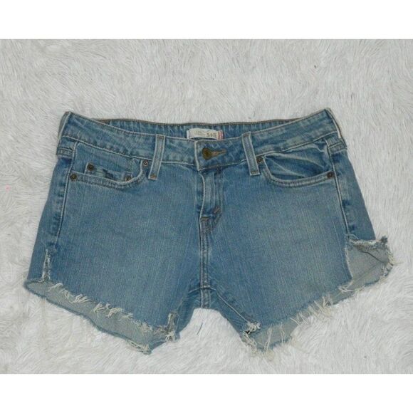 Levi 545 Shorts Women's Cutoff Distressed Blue Jeans Size 28 - Picture 3 of 10